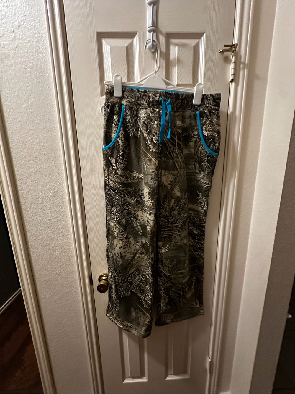 🔥5 for $25 Realtree Camo Lounge Pajama Pants Youth Kids Large 12-14 Teal Trim